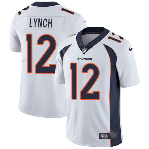 Nike Broncos #12 Paxton Lynch White Men's Stitched NFL Vapor Untouchable Limited Jersey - Click Image to Close